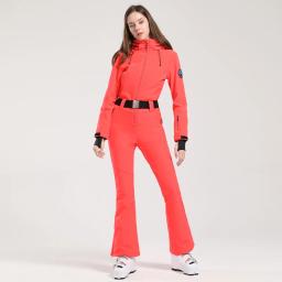 Gsou neve terno de esqui à prova de vento de uma peça para mulher snowsuit roupas impermeáveis esportes montanha, feminino, conjuntos de esqui novo inverno - Image 3