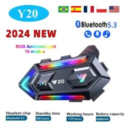 Coleção AliExpress Y20 impermeável motocicleta capacete, fone de ouvido Bluetooth para Rider, telefone, leitor de música, comunicador alto-falantes, BT5.3, 1000mAh - Image 1