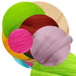 Série básica de cores Fibra de lã para feltragem por agulha, feltragem úmida, Spinning artesanal, DIY Materiais Artesanais, 66S - Image 4