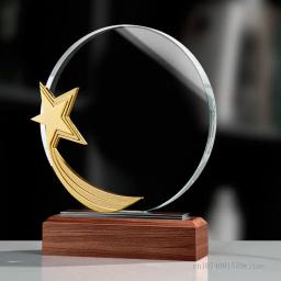 Troféu De Cristal Personalizado, Base De Madeira Criativa, Excelente Decoração De Casa, Produção Profissional, Lembrança, Nova - Image 6