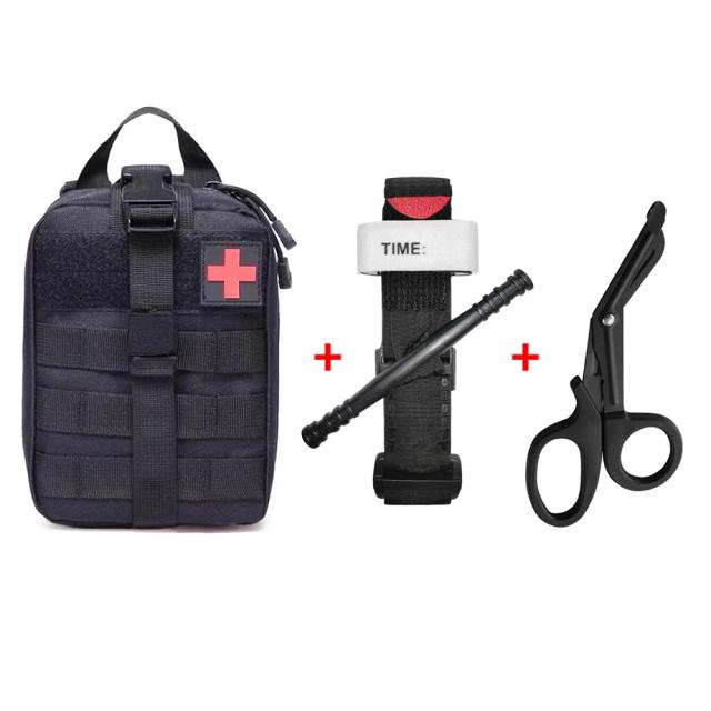 Kit de Primeiros Socorros Portátil para Montanhismo: Conjunto Completo de Emergência com Torniquete e Saco de Armazenamento para Treinamento ao Ar Livre