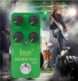 IRIN-RS-20 Golden Fuzz Guitarra Elétrica Baixo Pedal Efeito, True Bypass, profundo, Scuzzy, Fuzz, Acessórios - Image 1