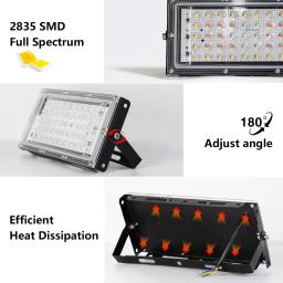 Full Spectrum LED Grow Light, Luz solar imitada, Lâmpada Phyto para Estufa, Iluminação Hidropônica para Crescimento de Plantas, Plug UE, 50W, 220V - Image 4