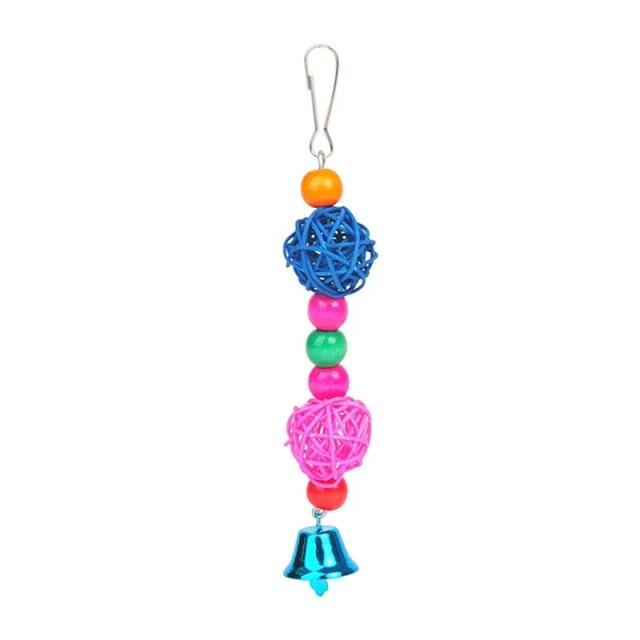 Conjunto de Brinquedos para Pássaros: Gaiola com Balanço, Sinos e Bola Suspensa