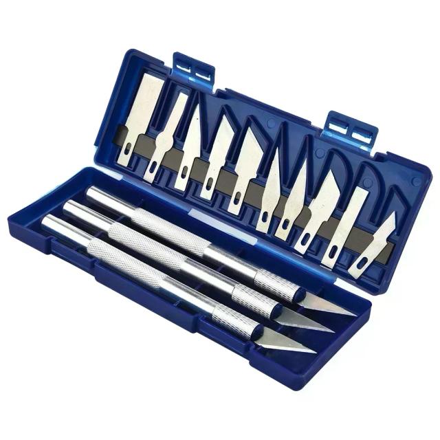 Conjunto de 13 Peças de Cortadores de Precisão para Papel e Artesanato - Kit Completo de Ferramentas Manuais para Escultura e Reparo DIY