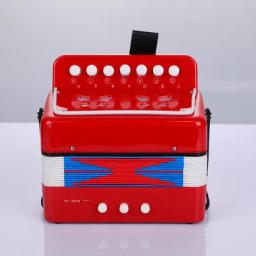 Pequeno acordeão infantil, instrumento de educação precoce, cor opcional, 7 chaves, 3 válvulas de ar, brinquedo ABS para crianças - Image 3