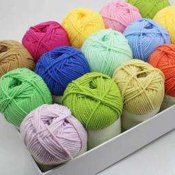 Fio de Crochet macio e quente para tricô, leite algodão, linha, bordado artesanal, DIY, 5 fios, 91 cores - Image 5