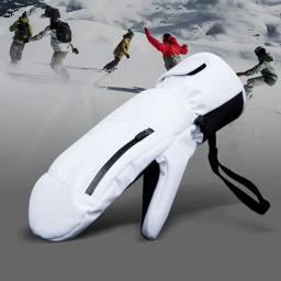 Luvas térmicas impermeáveis para homens e mulheres, Luvas de esqui e snowboard, Luvas de snowmobile grossas, preto, branco, cinza, inverno - Image 6