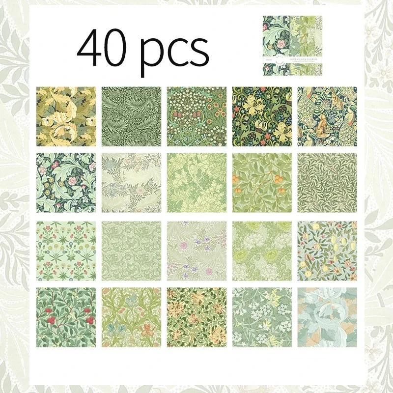 Papel de fundo floral tamanho grande, Material decorativo, Diário, Álbum, Scrapbooking, 40 peças - Image 1