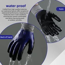 Luvas de proteção resistentes a cortes impermeáveis, unissex, durável e de alto desempenho, revestimento de látex duplo isolado, Super Gri - Image 5