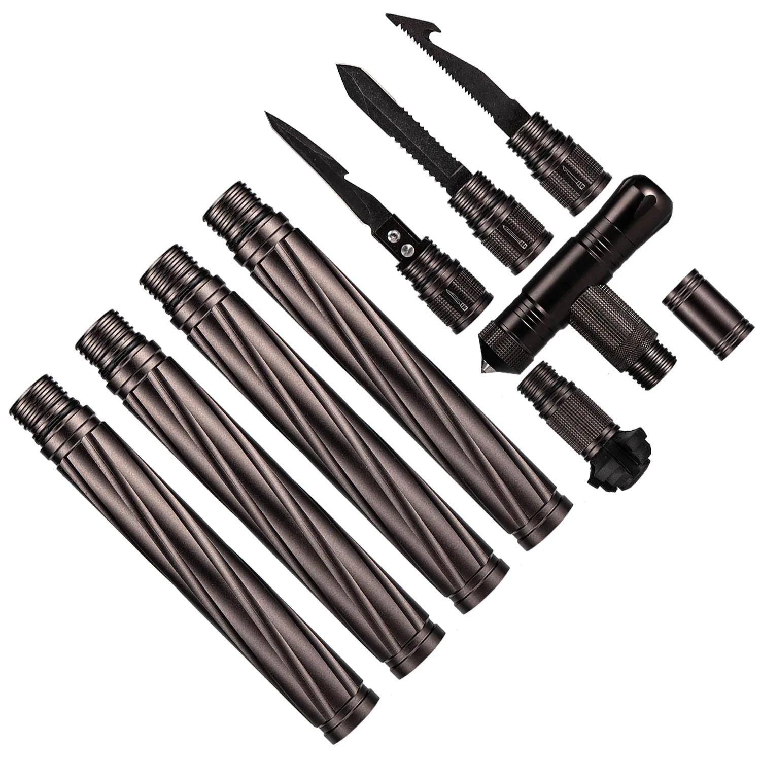 Outdoor Fold Trekking Pole, Walking Stick, Hiking Stick, Camping, Autodefesa, Segurança, Multi-Funcional, Home Rod, Ferramenta de Sobrevivência - Image 1