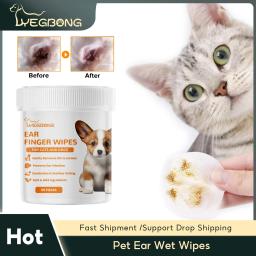 Toalhetes portáteis de limpeza úmida para animais de estimação, lágrima, cera, removedor de mancha, toalhas de limpeza, alívio de coceira de gatos, limpador Ditr - Image 1