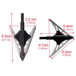 6 pçs 100 grão 2 lâmina fixa caça broadheads flecha pontos pontas de metal para recurvo arco composto e besta - Image 2