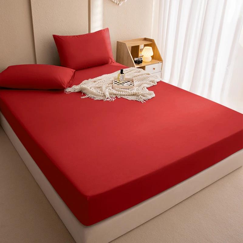 100% capas de colchão à prova d'água protetor de cama ajustável lençóis com faixa elástica único duplo king size 140/160/180x200 - Image 1