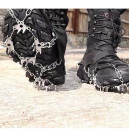 Outdoor Montanhismo Neve Garra De Gelo, Aço Inoxidável Silicone Garra De Gelo, Anti Slip Tampa Da Sapata, 24 Dentes - Image 4