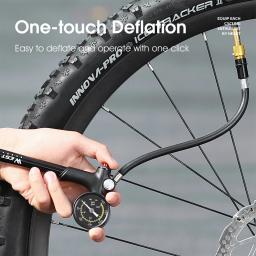 Portátil de alta pressão bicicleta frente garfo bomba, suspensão traseira bicicleta pneu bomba, liga de alumínio, inflator com acessório - Image 6