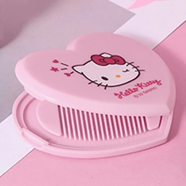 Espelho Dobrável Sanrio Hello Kitty com Pente Integrado - Presente Perfeito para Meninas