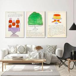 Pintura sobre tela com álcool, comida, sobremesa, livro de receitas, pop art, arte, pintura, imagens de parede, café, bar, café, decoração home - Image 2