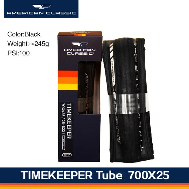 Tubo de Pneu de Bicicleta Timekeeper Clássico Americano Ultraleve Corrida de Estrada 700x25C/28C/30C Preto/Amarelo