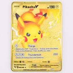 Pokemon English Metal Game Collection Cartas, Anime, Pikachu, Charizard, Mewtwo, Blastoise, Vmax, letras brilhantes, brindes infantis, 2024 - Image 2