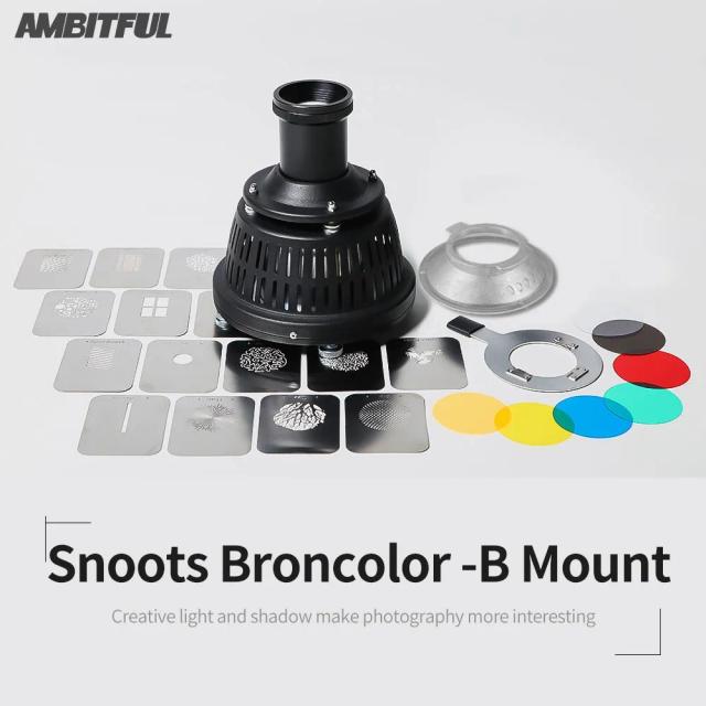 Snoot Cônico AMBITFUL AL-16: Condensador Óptico para Efeitos Especiais com Gel de Cor e Feixe de Luz Cilindro