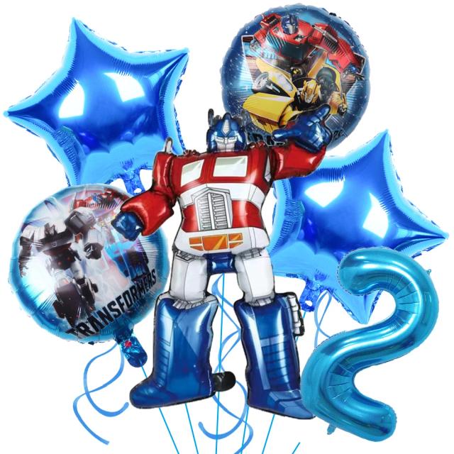 Decoração de Aniversário para Meninos: Louça Descartável e Balões de Látex com Temas de Carros e Robôs
