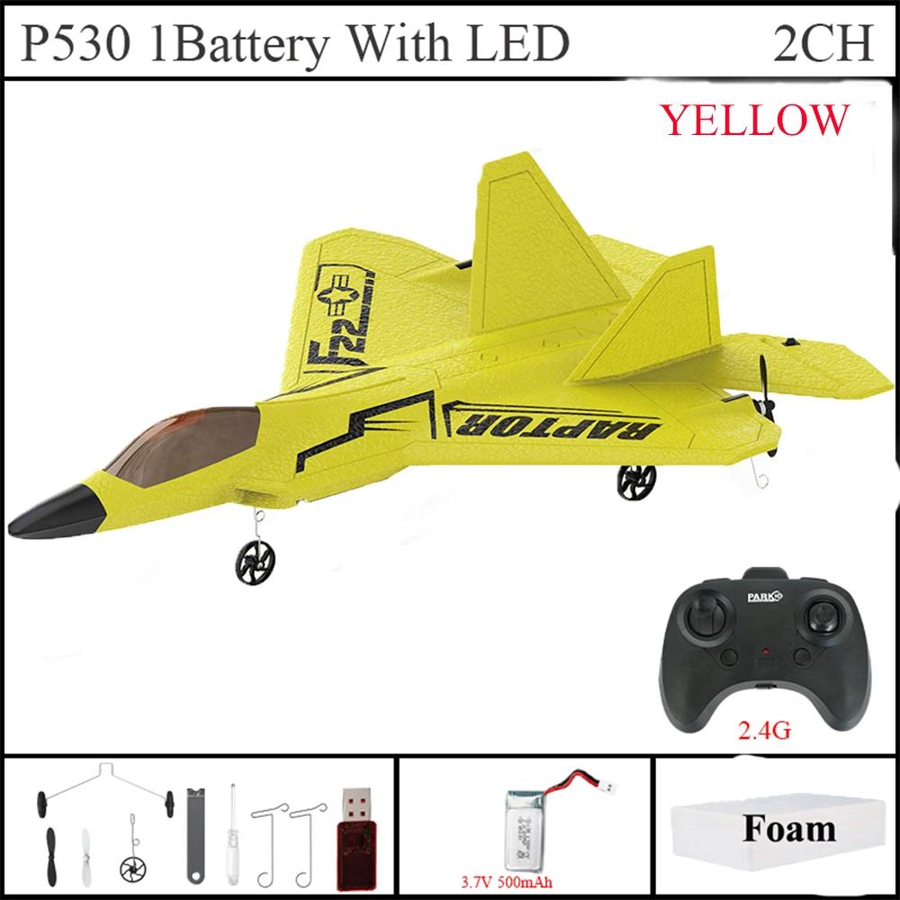 Park10 brinquedos 2.4g 2ch rc avião raptor F22-P530 cores coloridas versão de avião de guerra luz led com giroscópio brinquedos para meninos presente - Image 1