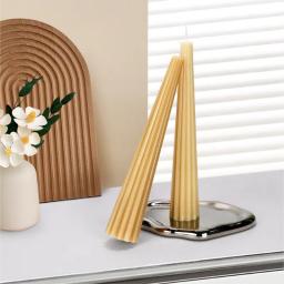 Moldes de Vela Cilíndrica Listrada Longo Pólo, Vela Perfumada Artesanal DIY Fazendo Suprimentos, Molde Plástico Acrílico, Presente Home, 18-25,5 cm - Image 4