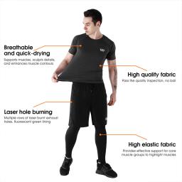 Roupas de Compressão Esportivas, Vestimenta de Academia, Exercícios, Corrida, Caminhada, Masculina, Jogging, 5 Peças por Conjunto - Image 3