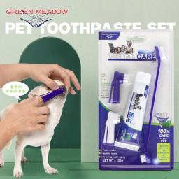 Kit de Controle Tártaro para Animais de Estimação, Cães Contém Creme Dental Escova e Fingerbrush, Kit Dental Care para Pet Dentes Limpeza, 4 Pcs - Image 2
