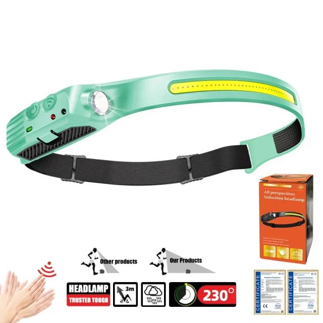 Lanterna de Cabeça COB LED Sensor de Movimento 450 Lumens