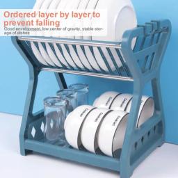 Escorredor De Prato Destacável De Dupla Camada, Alta Capacidade, Cremalheira De Armazenamento Multifuncional, Pia Para Sala De Jantar, Cozinha - Image 1
