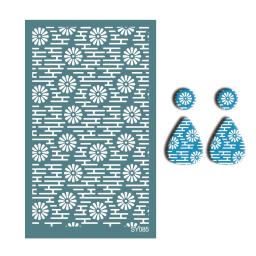 Reutilizável Polymer Clay Coloring Stencil, Silk Screen, Linha Padrão Impressão Clay Stamps, Brincos DIY Fazer Jóias, Ferramentas de cerâmica - Image 3