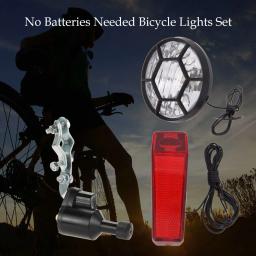 Bicicleta Segurança Frente Farol e Taillight Set, Bike Lights Kit, Dínamo Luz Traseira, Acessórios de bicicleta - Image 2