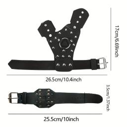 Luvas de proteção para esportes ao ar livre: estilingue/tiro com arco/dardos/rebites de pesca, luvas de couro, mangas de pulso fixas pretas - Image 6