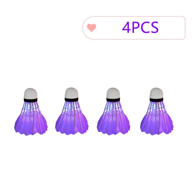 Peteca de Badminton LED Colorida 4/8 Pçs para Jogos Noturnos