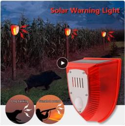 Impermeável Solar Alarme Luz, Animal Repelente, Anti-selvagem Javali Drive, Anti-Roubo Piscando, Controle Remoto, Sirene Sensor, ao ar livre - Image 1
