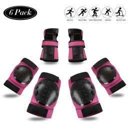 Conjunto de equipamentos de proteção para crianças jovens e adultas, joelheira, cotoveleiras, protetores de pulso, 3 em 1 para skate skate multi-esportes, 6 peças por conjunto - Image 6