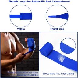 Envoltórios de boxe de algodão masculino, bandagem sanda, taekwondo, muay thai, equipamento para pulseiras, MMA, novo, 1 par - Image 4
