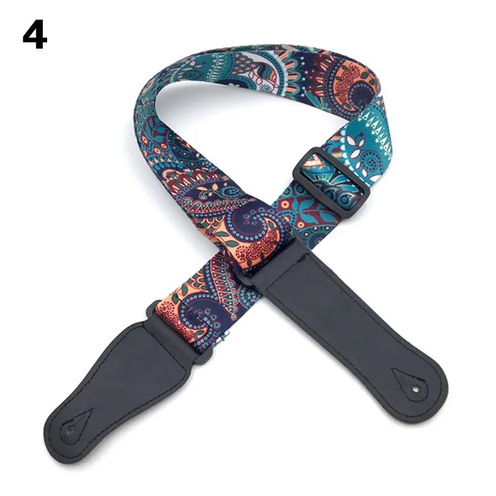 Correia da guitarra multi-cor cintos de guitarra baixo acústico acessórios de guitarra elétrica ajustável impressão colorida correias de guitarra de náilon - Image 1