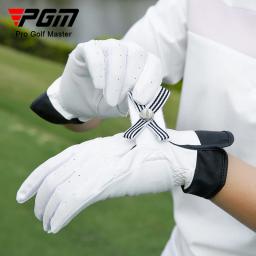 Luvas de golfe de couro de cordeiro com marca para mulheres, luvas abertas respiráveis para senhoras, mão direita e esquerda, luvas esportivas, 1 par - Image 3