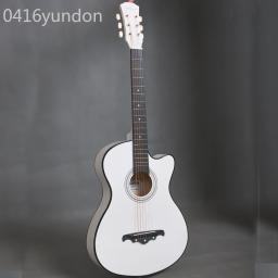 Kit de guitarra acústica de 38 polegadas, guitarra folk para iniciantes, crianças, 6 cordas, guitarra de viagem, preto, azul, branco, madeira, marrom, agt16 - Image 5