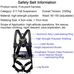 Cinto De Segurança De Trabalho Aéreo, Arnês De Corpo Inteiro, Treinamento De Escalada Ao Ar Livre, Equipamento De Proteção Anti-Queda Eletricista, Cinco Pontos - Image 2