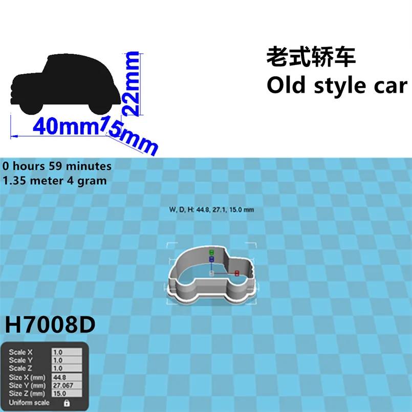 Desenhos Animados Transporte Ferramentas 7008 Carro Velho Estilo, Moldes De Plástico, Bolo Fondant Ferramentas, Cortadores De Biscoito, Cortador De Sushi, Quatro Especificações - Image 1