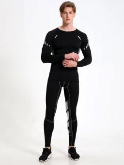 Umidade Wicking camisa de compressão para homens, manga comprida, undershirt atlético engrenagem, esportes treino cueca, sólido - Image 5