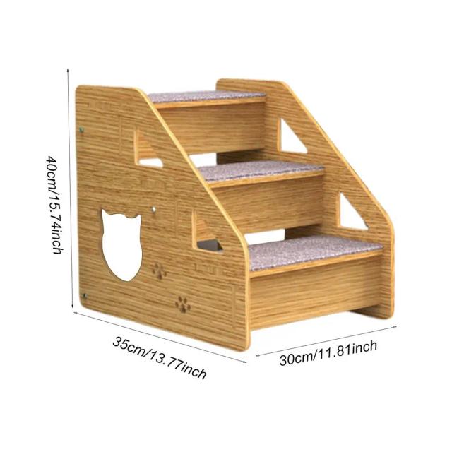 Escada Portátil Removível de 3 Degraus para Animais de Estimação, Ideal para Cachorros Pequenos e Gatos em Camas Altas