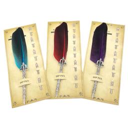 Caligrafia vintage pena Dip Pen com 5 Nib Writing Ink, Quill Fountain para a escola, acessórios de escritório, 1 Set - Image 1