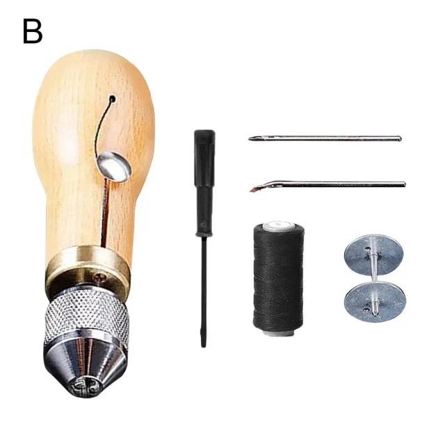 Kit de Costura em Couro DIY com Linha Sewl - Ferramenta Manual para Artesanato em Canvas e Reparação de Calçados