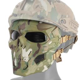 Airsoft máscara crânio tático com lente para a caça ao ar livre, combate paintball, rosto inteiro, máscaras de proteção do jogo cs - Image 2
