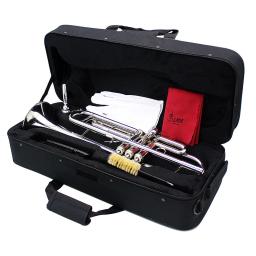 Exquisite trompete de bronze com bocal e Strap Case, Professional Bb, prata, acessórios para instrumentos musicais - Image 3